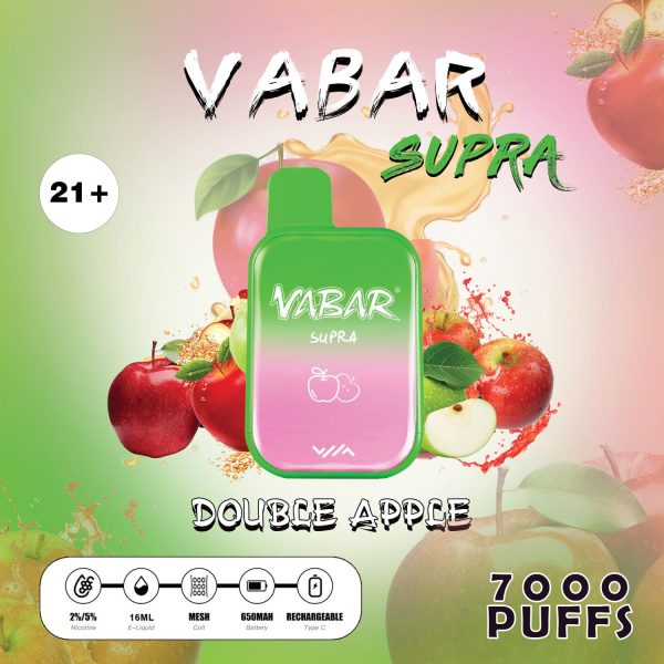 VABAR SUPRA 7000 PUFFS DISPOSABLE Double Apple