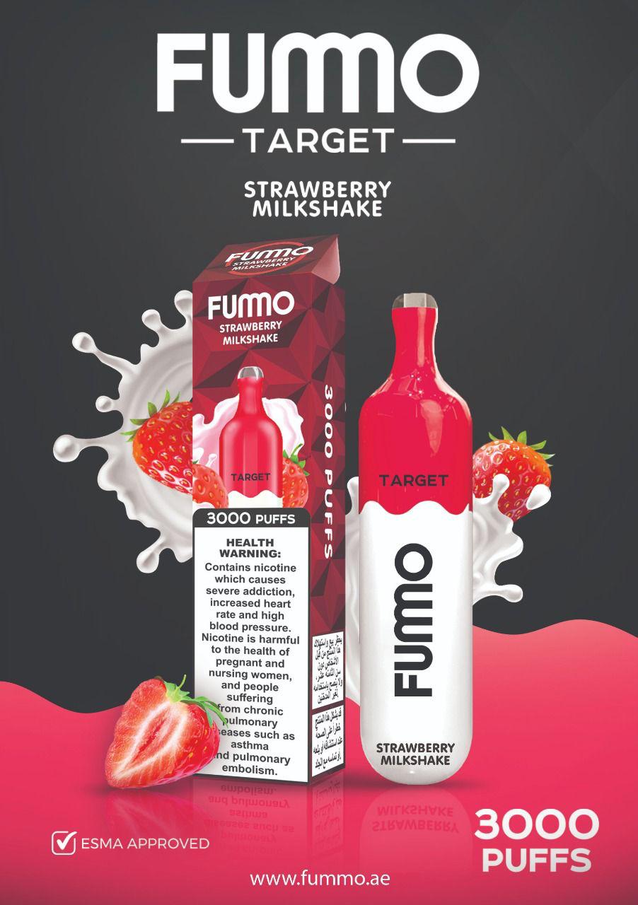 FUMMO TARGET 3000 PUFFS DISPOSABLE VAPE 2% Grape available in UAE